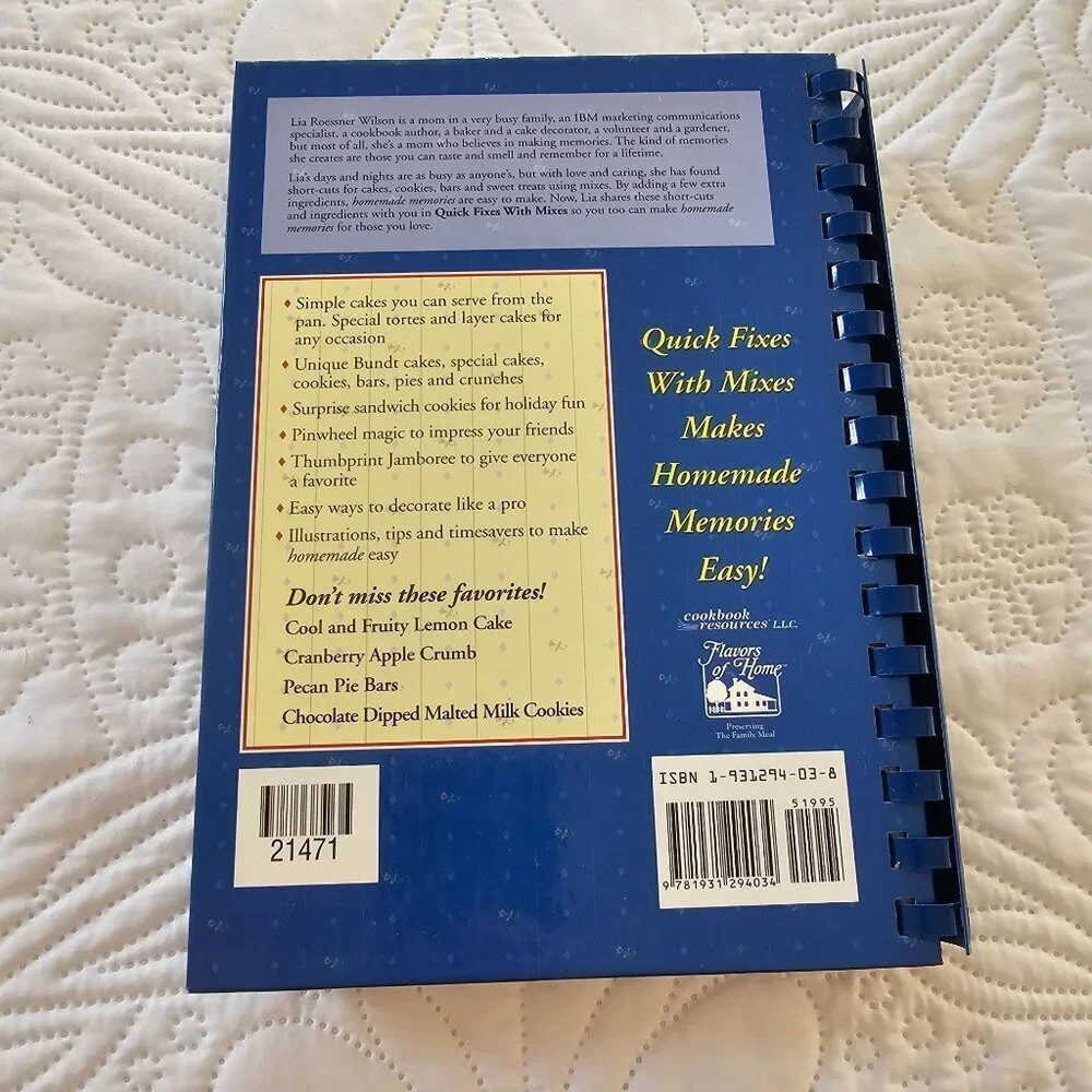 Quick Fixes With Mixes Spiral Cookbook By Lia Roessner Wilson 2001